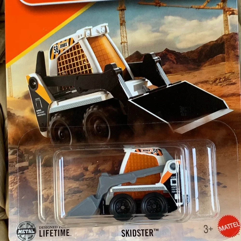 Matchbox Skidster Construction Vehicle White & Orange Truck Machine MBX 2025 New